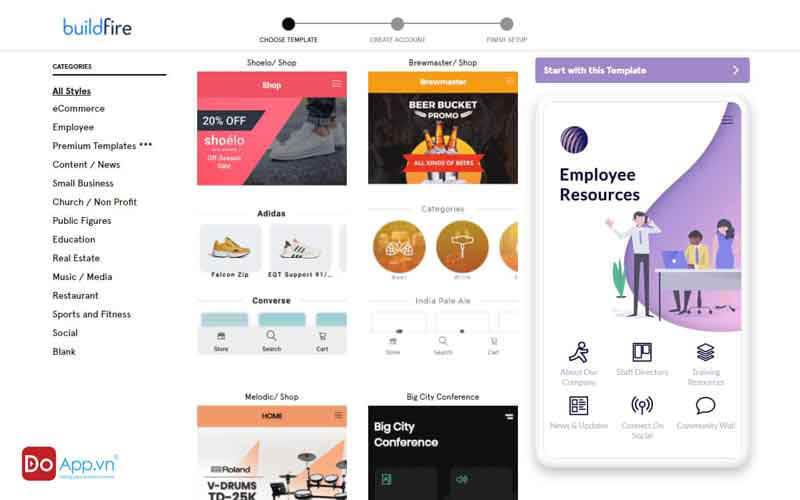Thiết kế app mobile online với phần mềm Buildfire.js
